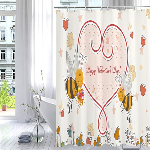 

Cartoon Bee Print Shower Curtain, Multicolor