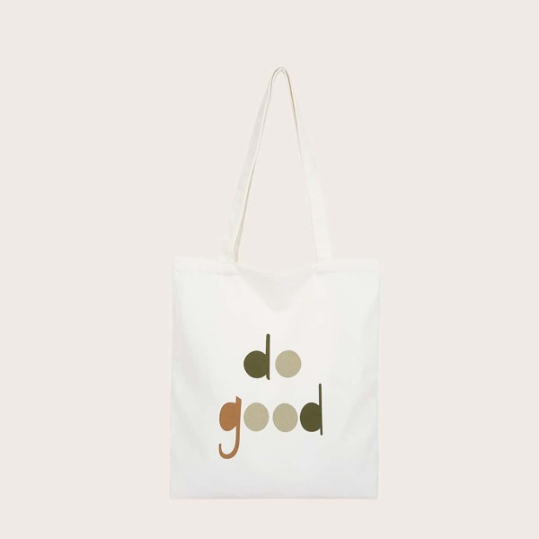

Letter Graphic Shopper Bag, White