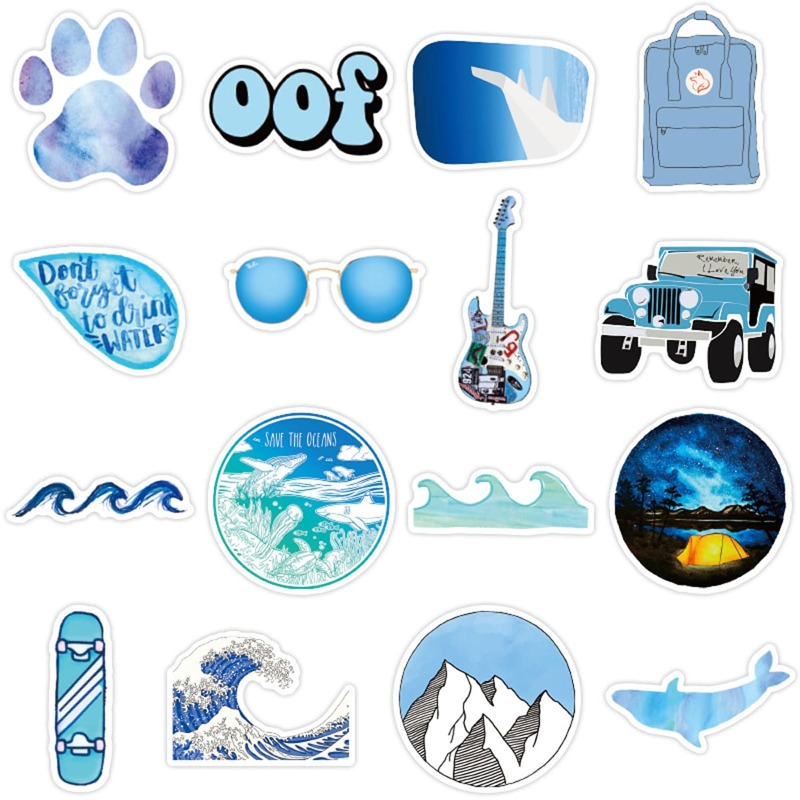 

50pcs Vacation Pattern Sticker, Multicolor