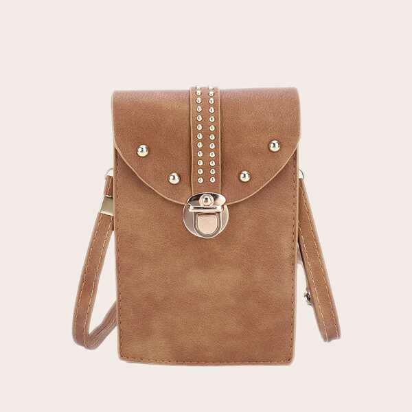 

Push Lock Flap Crossbody Bag, Camel