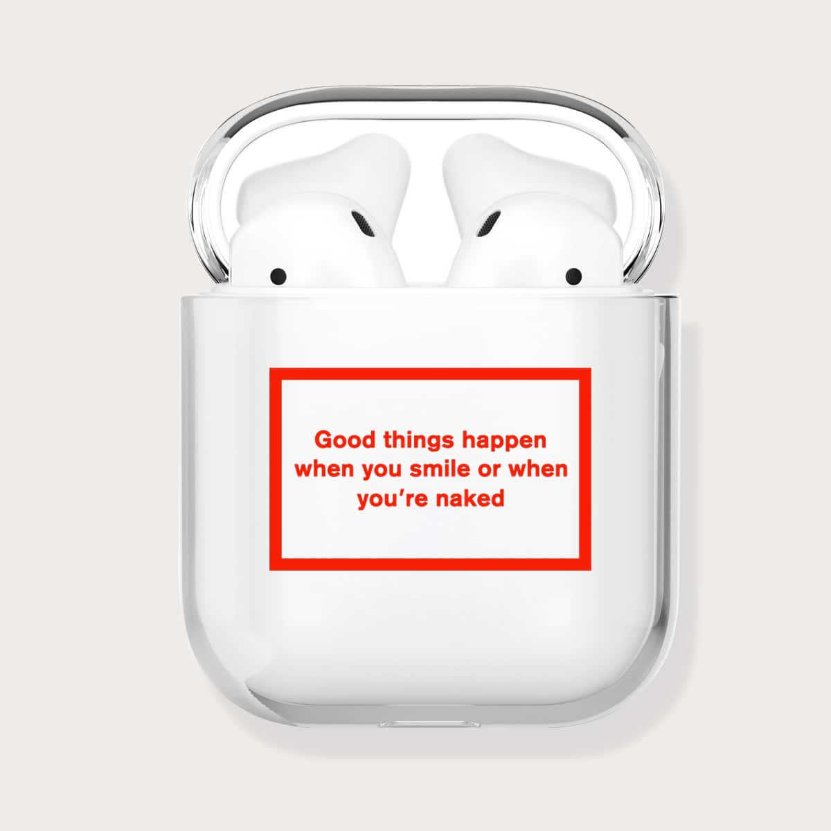 

Slogan Graphic AirPods Case, Red