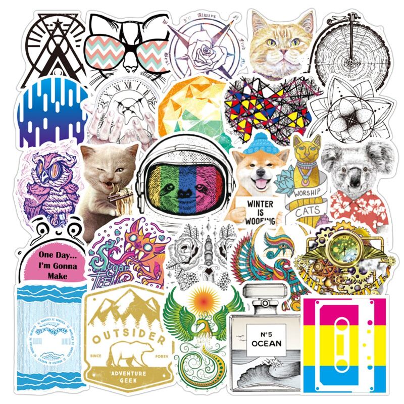 

100pcs Animal Pattern Sticker, Multicolor