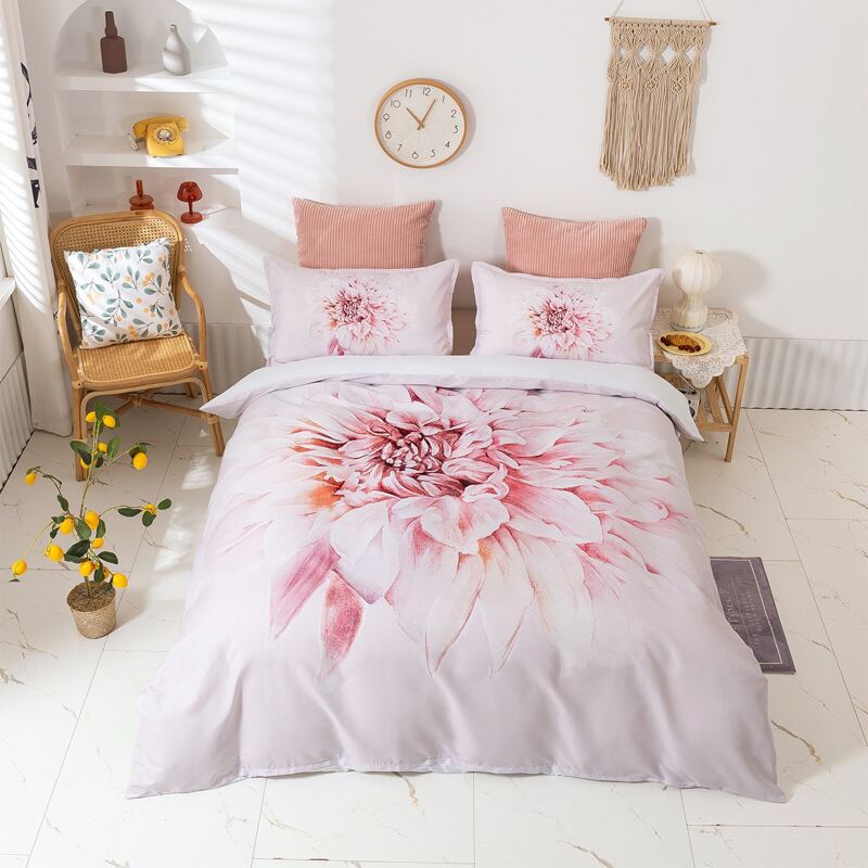 

Flower Print Duvet Cover Set Without Filler, Multicolor