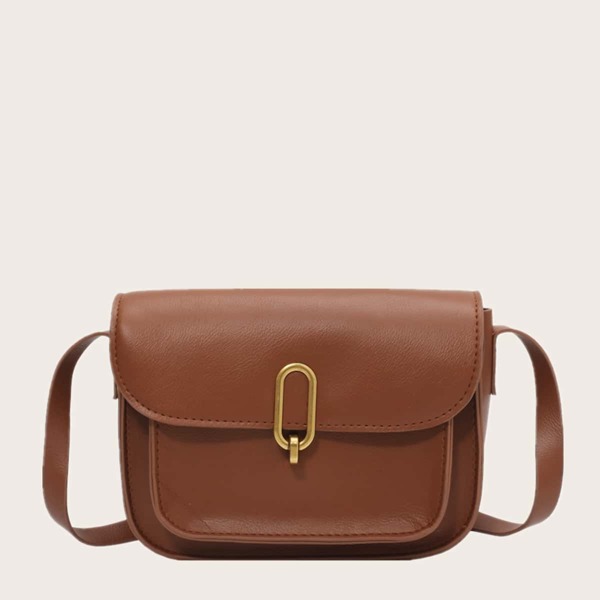 

Minimalist Flap Crossbody Bag, Brown