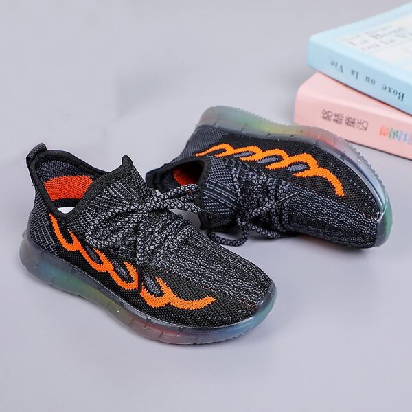 Boys Lace-up Decor Sneakers, Black