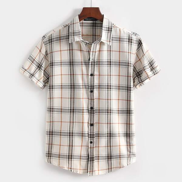 

Men Plaid Button Up Shirt, Multicolor