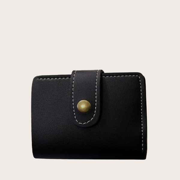 

Stitch Trim Fold Over Purse, Black