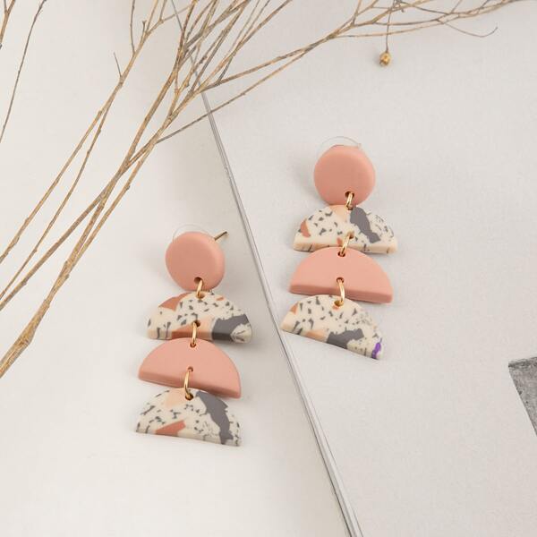 

Multicolored Clay Drop Earrings, Multicolor