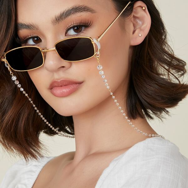 

Beaded Crystal Decor Mask Chain, Clear