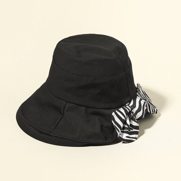 

Bow Knot Decor Bucket Hat, Black