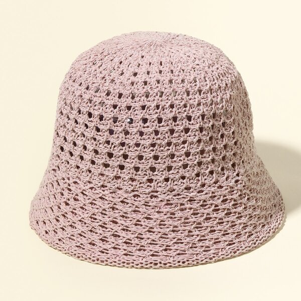 Solid Braided Bucket Hat, Pink