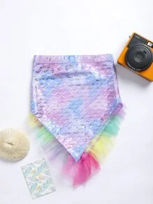 Falda con fruncido con escama de pez - Multicolor - Ver 1