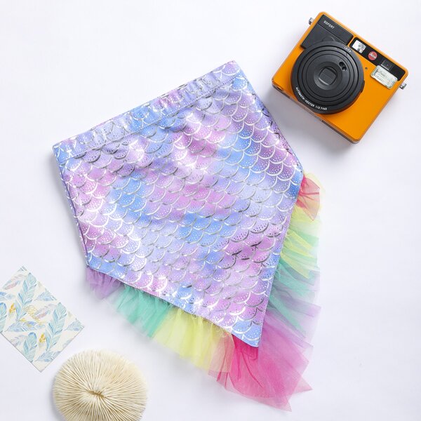 

Toddler Girls Fish Scale Mesh Ruffle Skirt, Multicolor