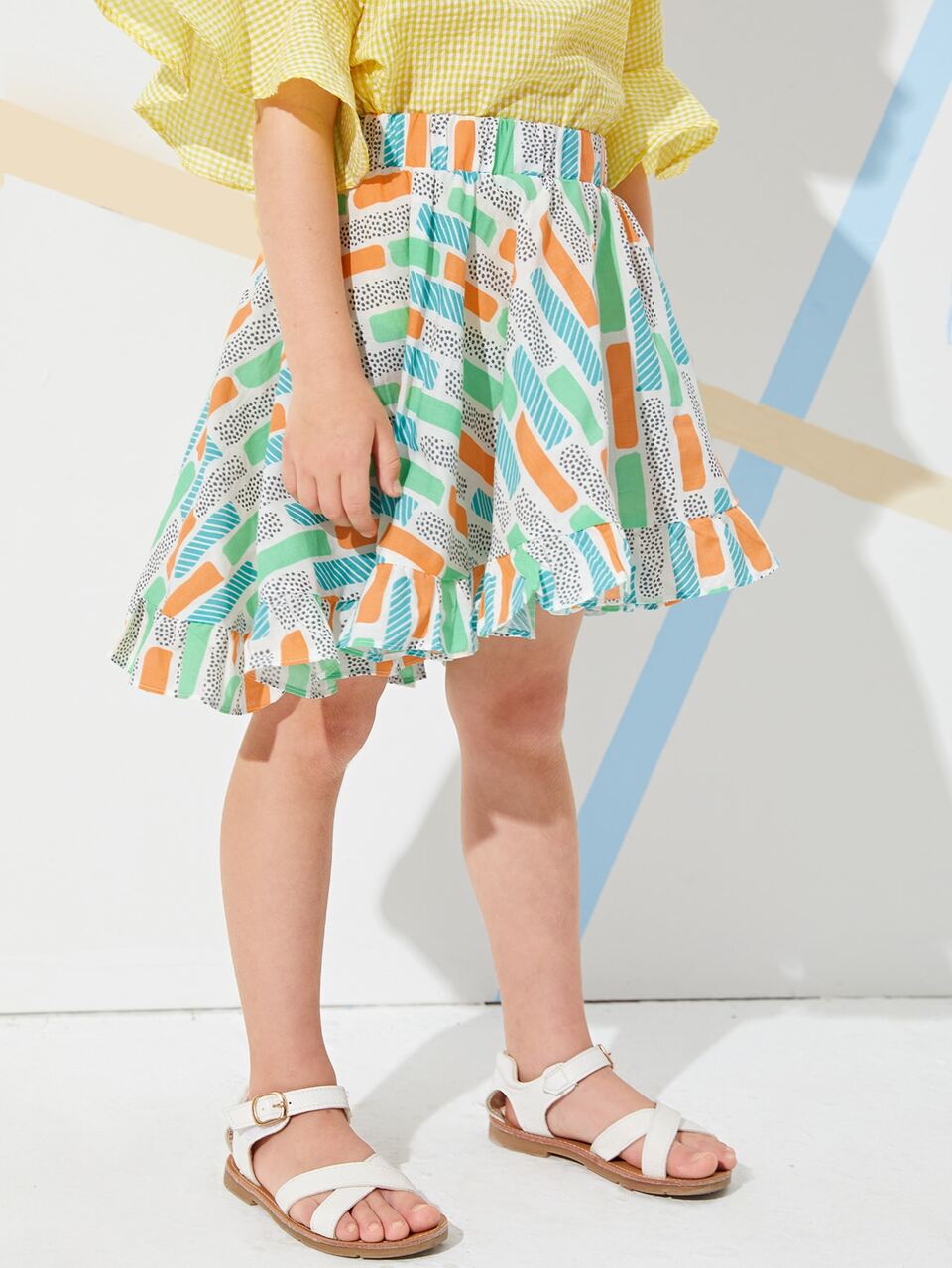 Toddler Girls Ruffle Hem Allover Print Skirt