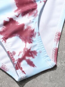 Conjunto de bikini efecto tie-dye para niña preadolescente, verano playa - Multicolor - Ver 3