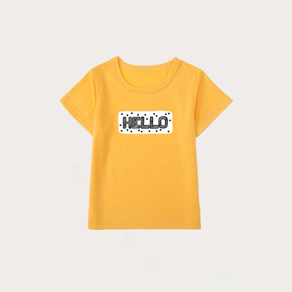 

Toddler Boys Letter Graphic Short Sleeve Tee, Yellow