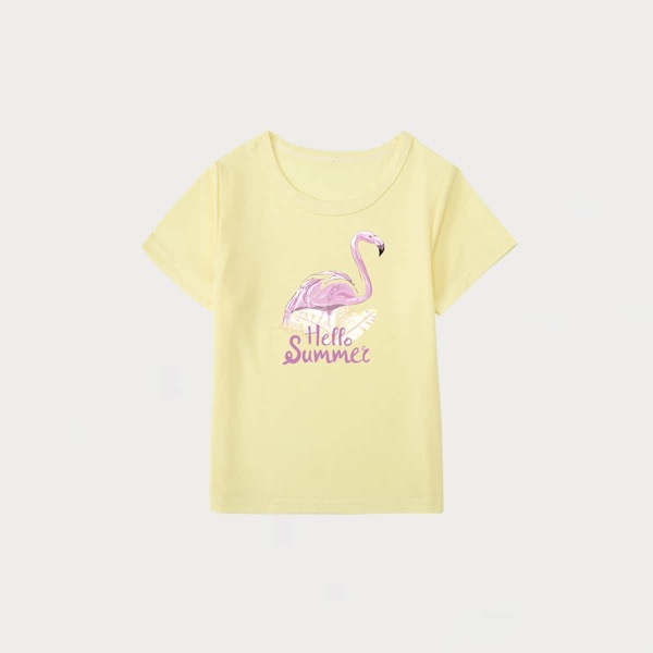 

Toddler Girls Letter Graphic Short Sleeve Tee, Yellow