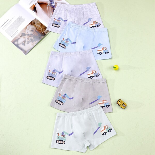 

Toddler Boys 5pcs Cartoon Graphic Underwear, Multicolor