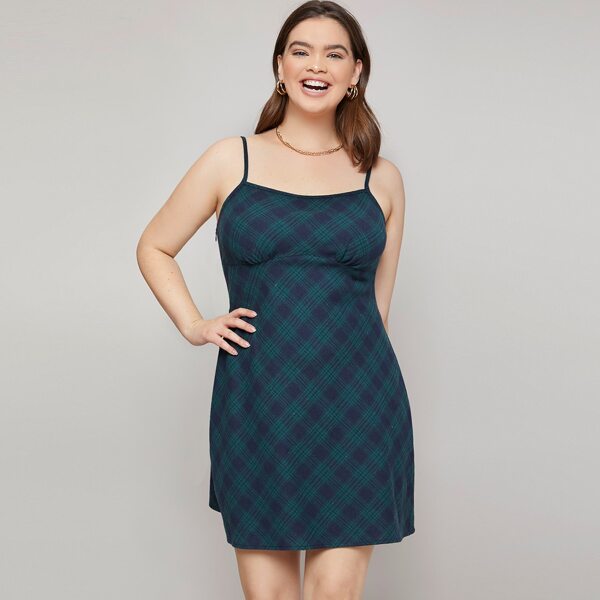 

Plus Tartan Cami Dress, Multicolor