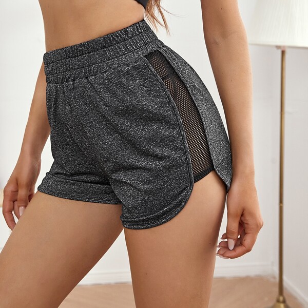 

Contrast Mesh Sports Shorts, Dark grey