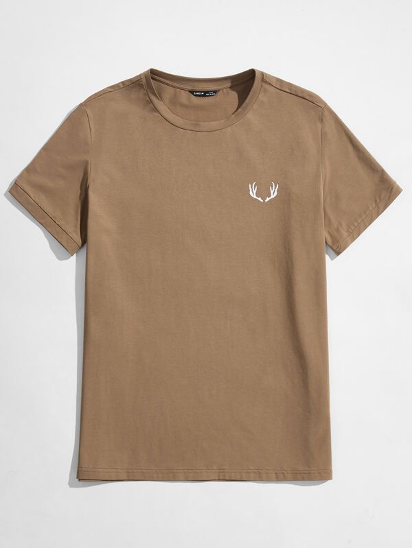 Manfinity VCAY Men Cotton Round Neck Graphic Print Short Sleeve Tee, Boyfriend Gift, For Work, Summer