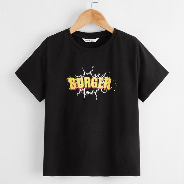 

Boys Letter Graphic Tee, Black