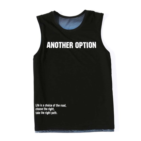 

Men Slogan Graphic Tank Top, Black