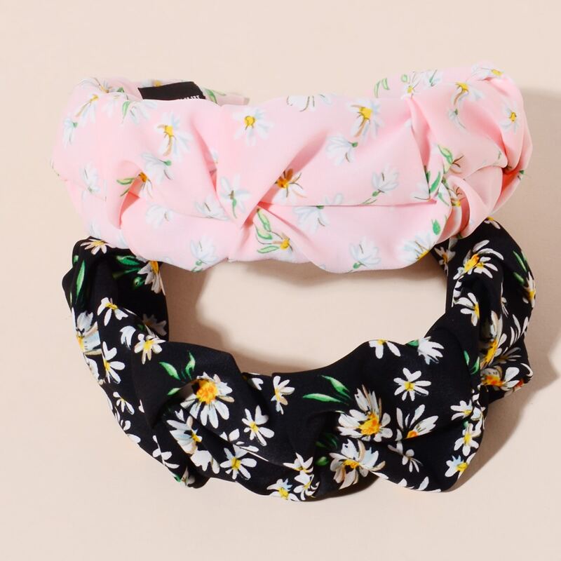 

2pcs Floral Headband, Multicolor