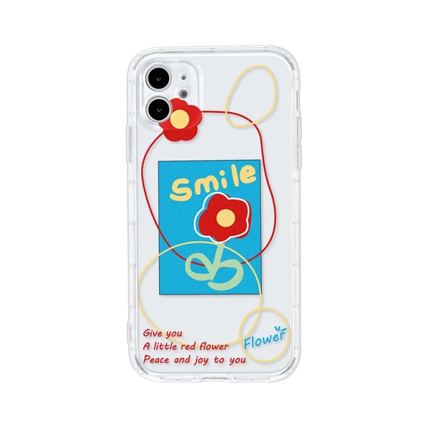 

Flower Print Clear iPhone Case, Multicolor