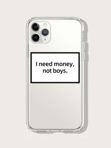 Apple Slogan Graphic Clear Case Compatible With IPhone Compatible With IPhone 15/15Pro/15Plus/15Promax,International Version, Not The Domestic Version - Clear - View 1