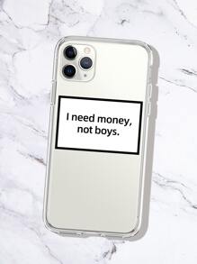 Apple Slogan Graphic Clear Case Compatible With IPhone Compatible With IPhone 15/15Pro/15Plus/15Promax,International Version, Not The Domestic Version - Clear - View 3