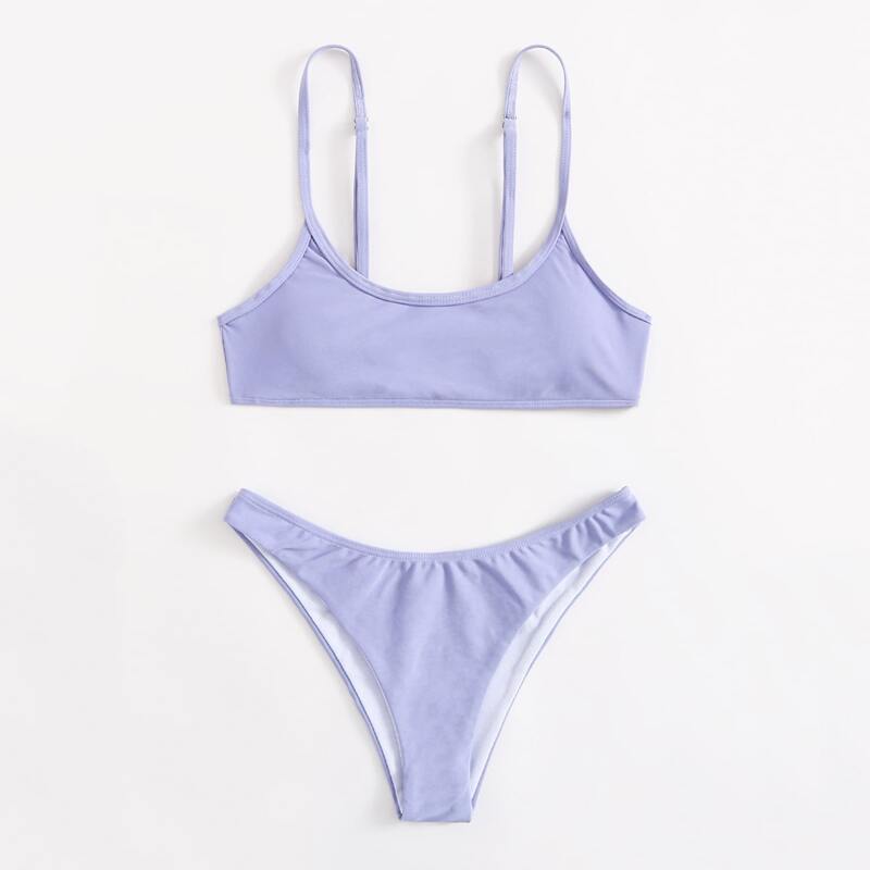 

Adjustable Strap Bikini Swimsuit, Lilac purple