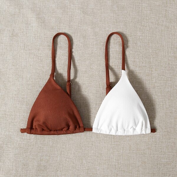 

Rib Two Tone Bikini Top, Multicolor