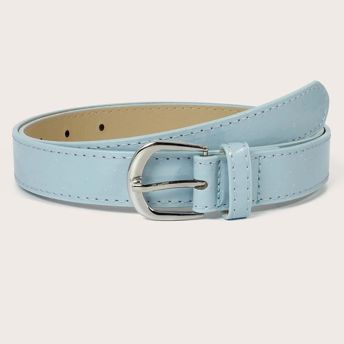 

Metal Buckle PU Belt, Baby blue