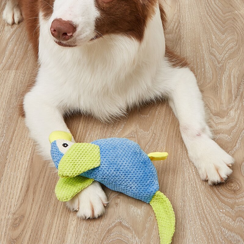 

1pc Parrot Shaped Pet Sound Toy, Blue