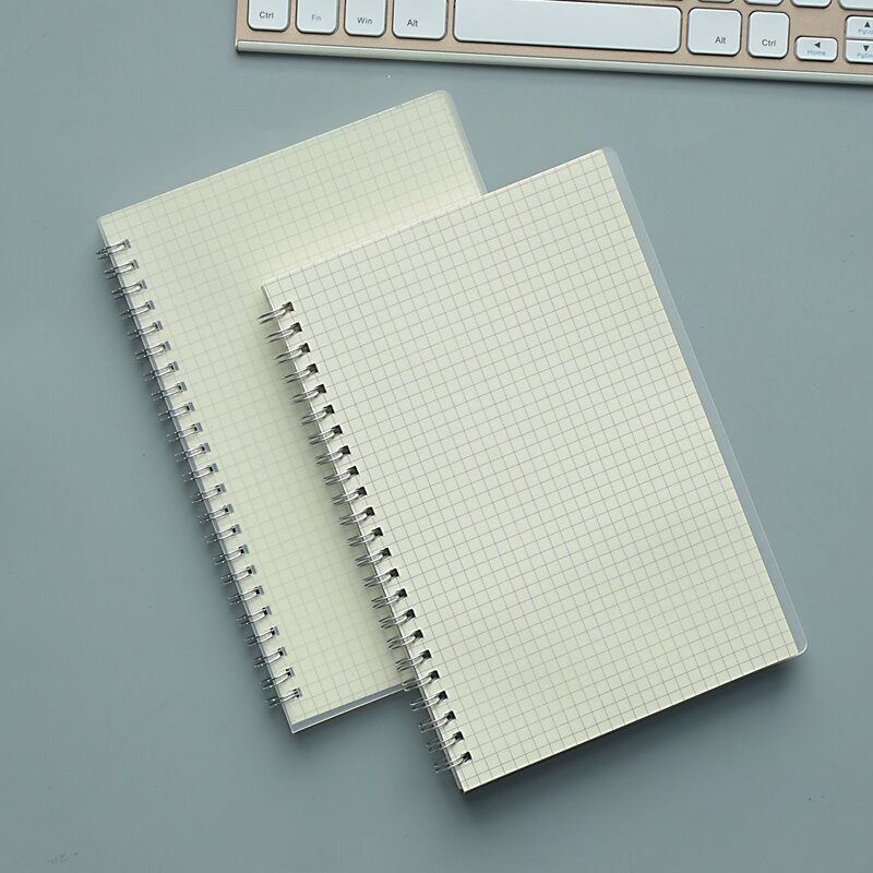 

1pc Spiral Grid Notebook, Beige