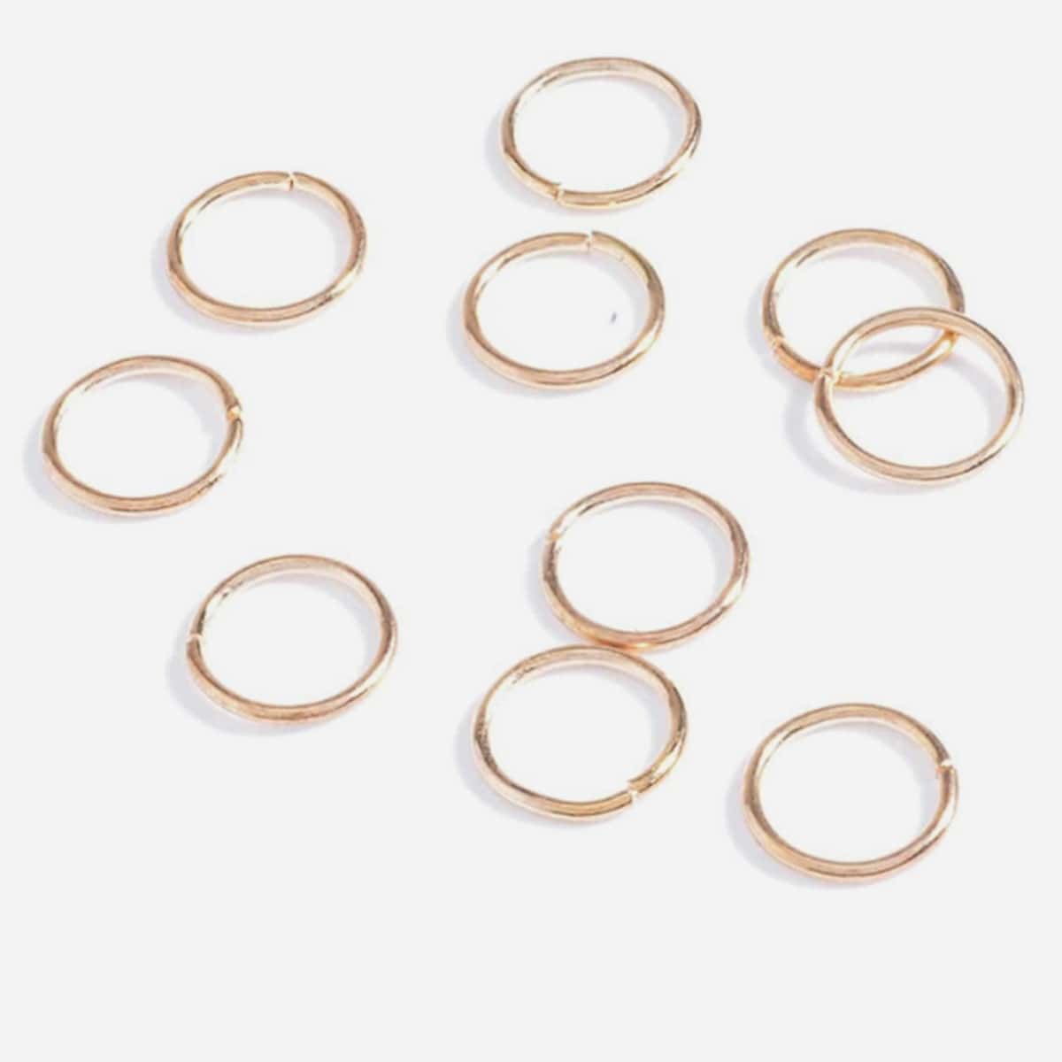 

10pcs Plain Hair Ring, Gold