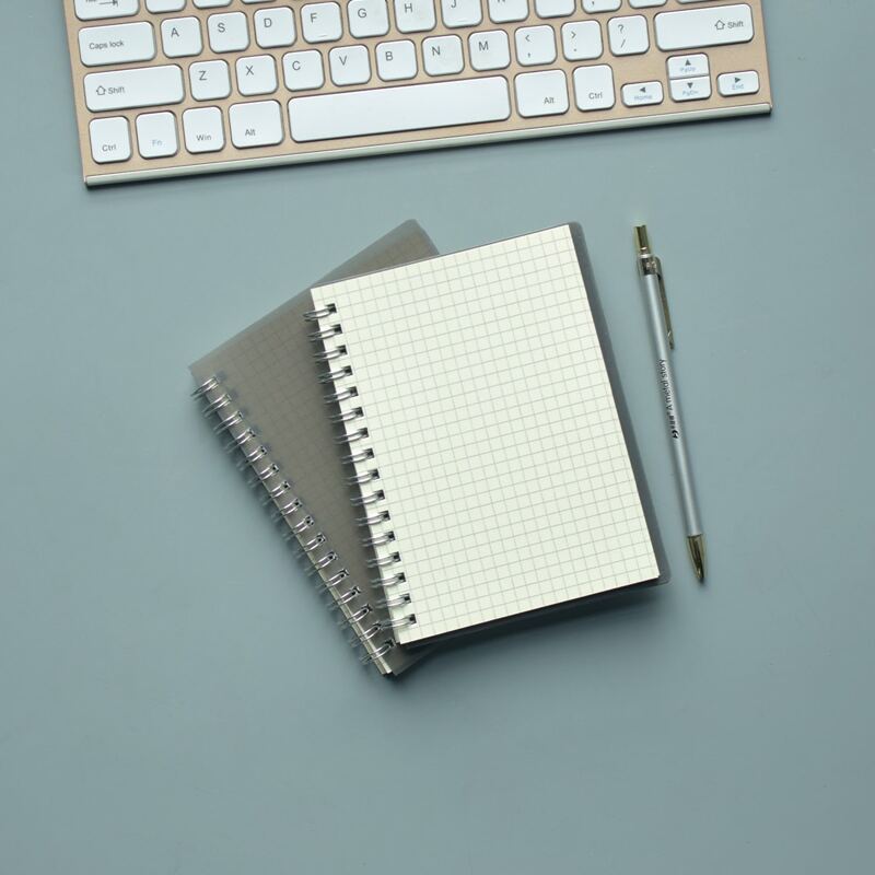 

1pc Spiral Grid Notebook, Grey