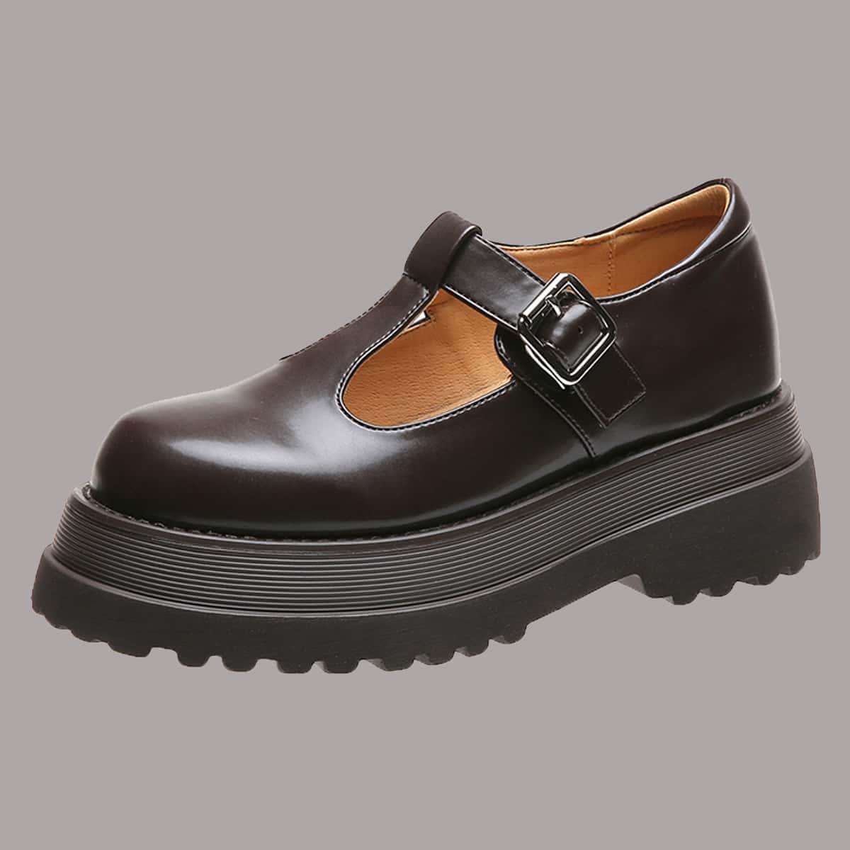 

T-strap Mary Jane Wedges, Chocolate brown