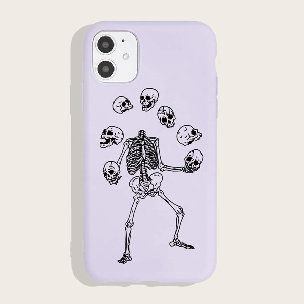 

Чехол для iPhone с узором черепа, Пурпурный
