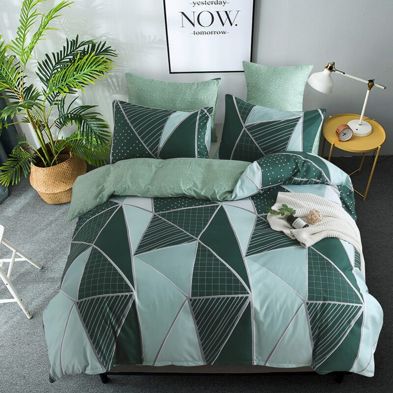 

Geometric Pattern Duvet Cover Set Without Filler, Multicolor