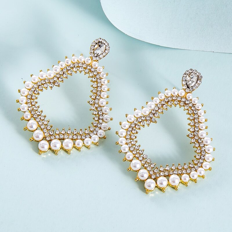 

Faux Pearl Decor Stud Earrings, Gold
