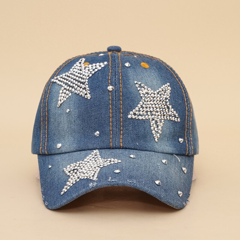 

Rhinestone Star Baseball Cap, Blue