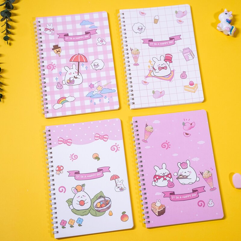 

1pc Rabbit Print Cover Random Spiral Notebook, Multicolor
