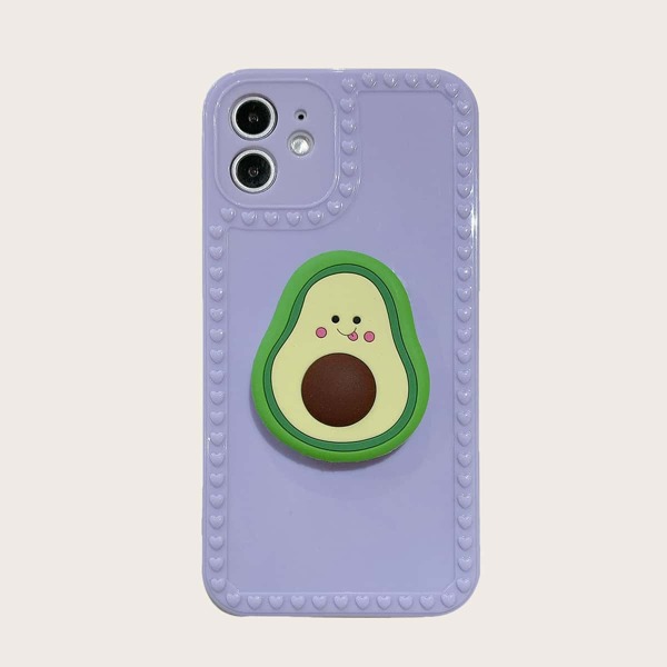 

Avocado Pop-Out Phone Grip iPhone Case, Purple