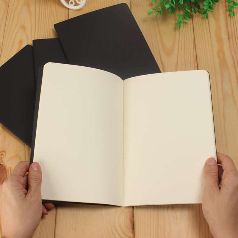 

1pc Plain Cover Notebook, Black