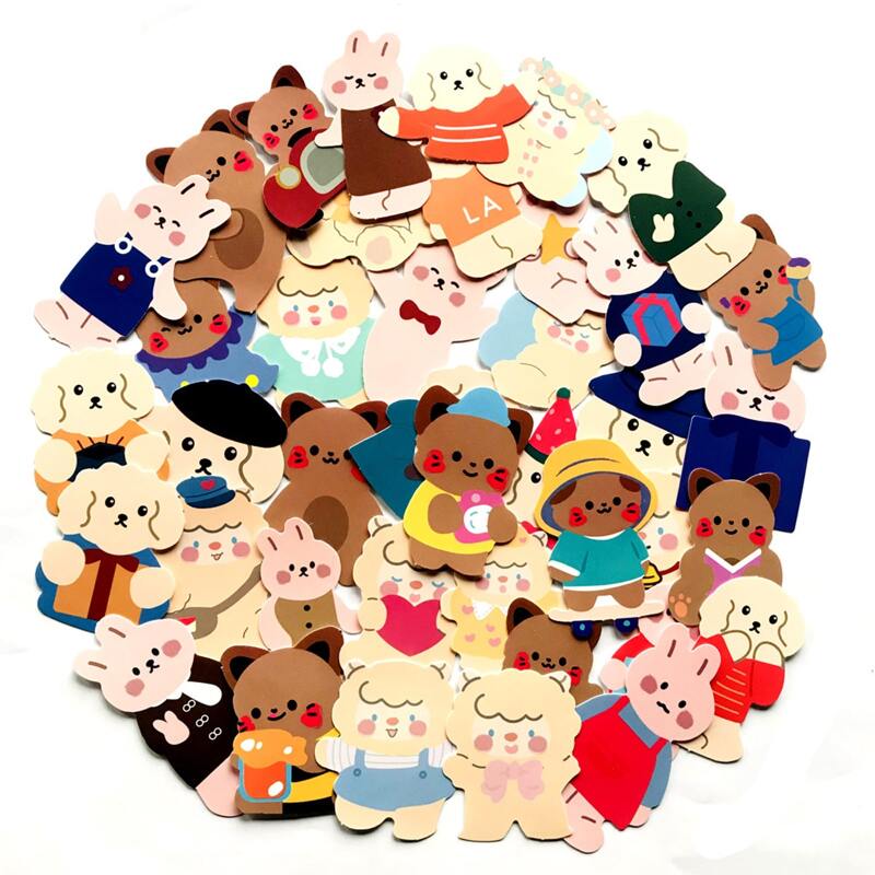 

40pcs Cartoon Animal Sticker, Multicolor