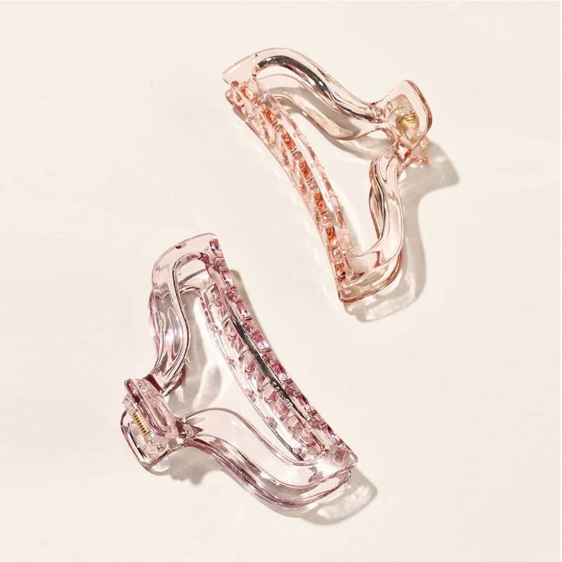 

2pcs Clear Hair Claw, Multicolor