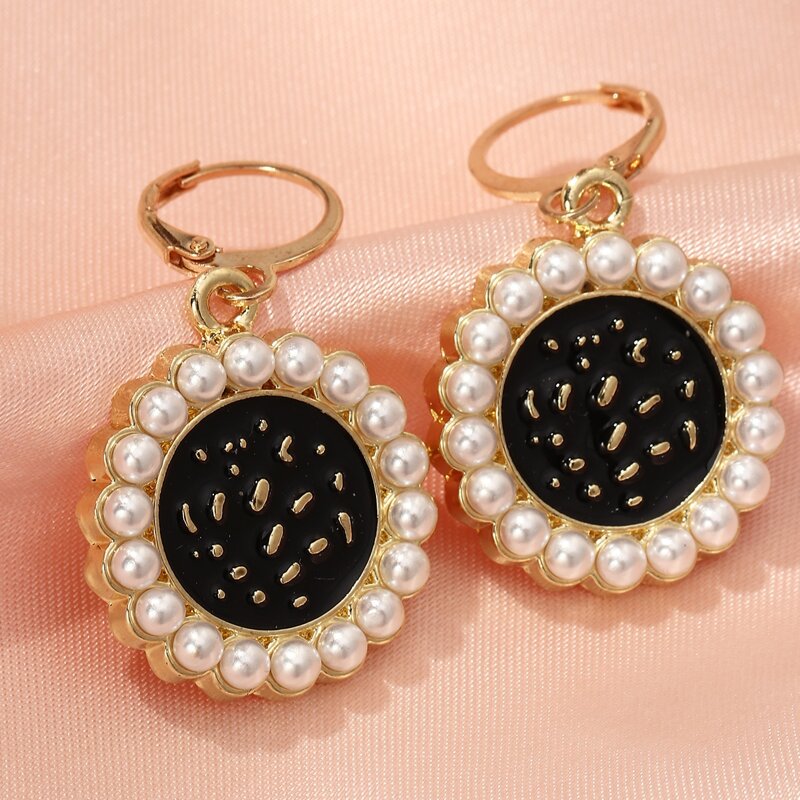 

Faux Pearl Decor Round Drop Earrings, Multicolor