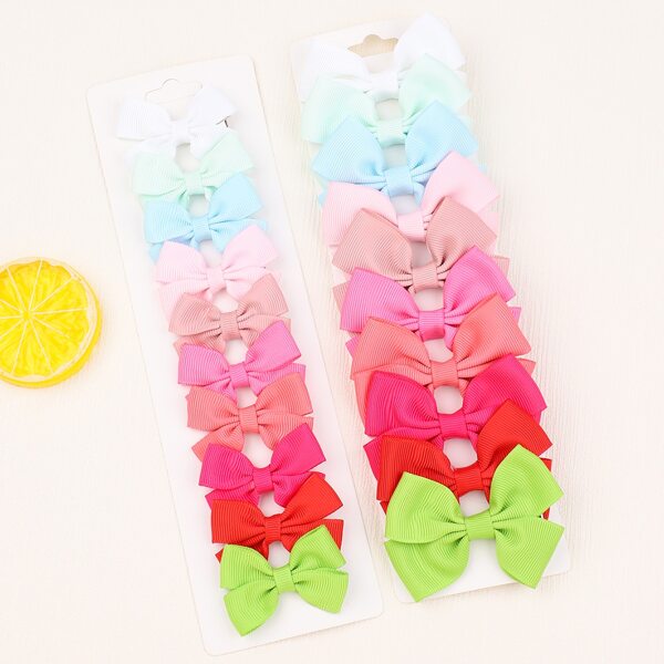 

20pcs Parent-Toddler Girls Bow Decor Hair Clip, Multicolor